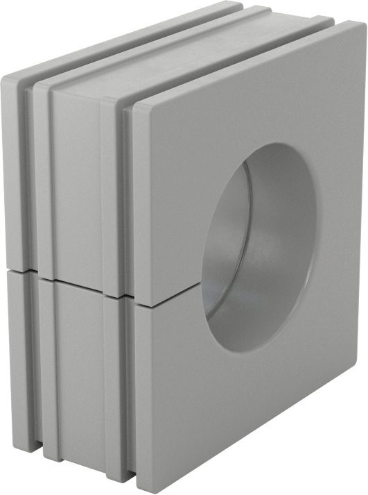 Sarmalı Kablo Tutucu, 0.91"-0.94" Dış Çaplı Bir Kablo için Büyük Kauçuk Ek Parça — Düz, NEMA 4X, IP65, Gri Kauçuk
