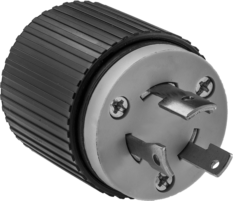 Premium Dönme Kilitli Konektör, Üç bıçaklı fiş, Topraklanmamış, NEMA L10-30 — 125V AC/250V AC, 30A, Erkek