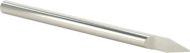 Oyma Uçlu Freze, Kaplamasız, 1 Yiv, 1/8" Freze Çapı, 30 Derece Kesme Açısı