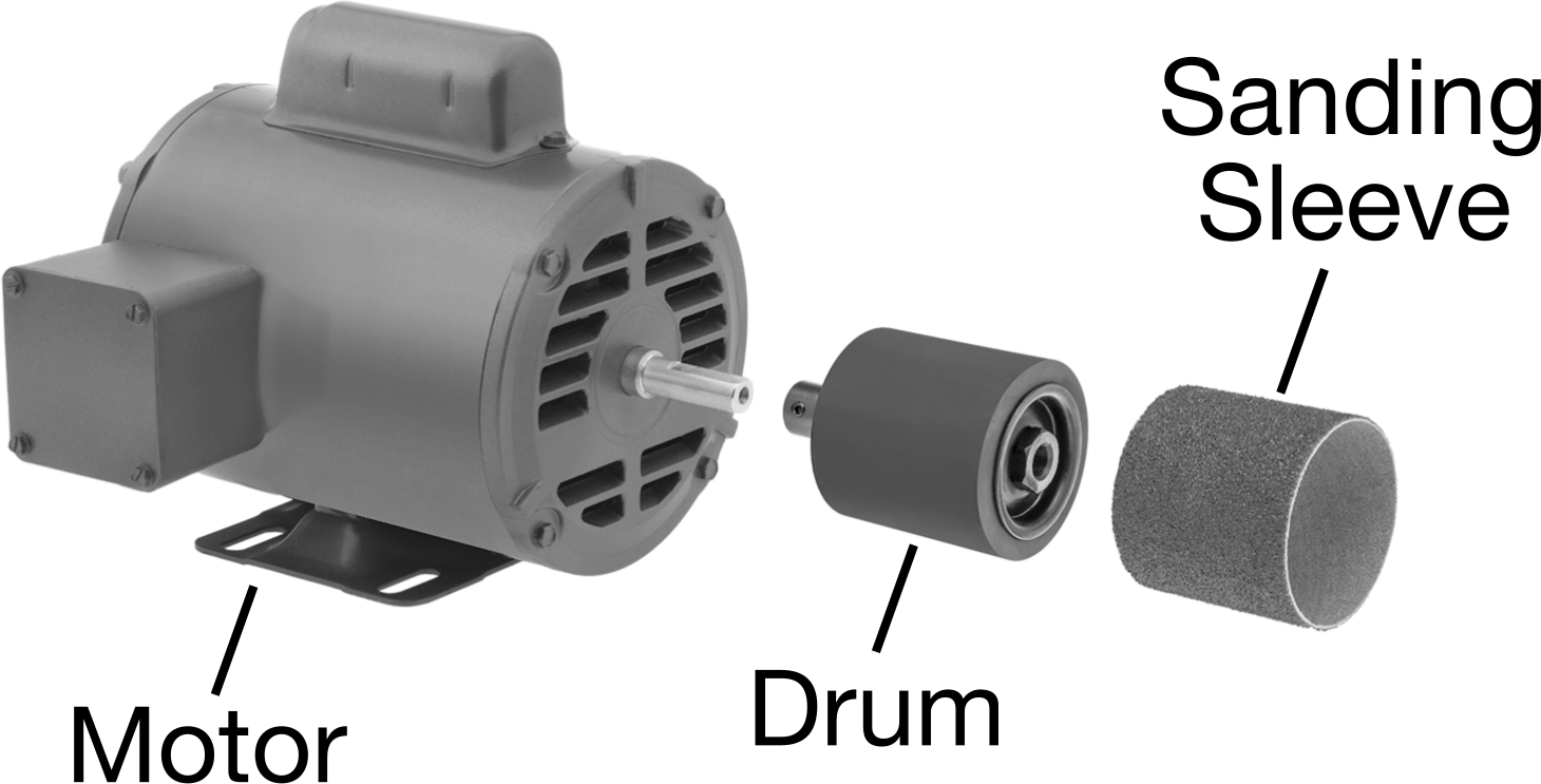 Zımpara Manşonları için Varil, 1/2" Çaplı Dişsiz Mil Deliği, 2 inç Çap, 2" Uzunluk