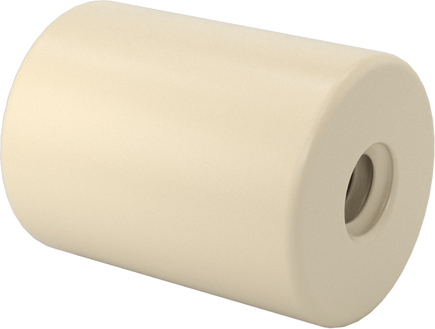 Elektrik Yalıtımlı Dişi Dişli Ara Parçası, Sınıf L5 Seramik, Yuvarlak, 3/8" Dış Çap, 1/2" Uzunluk, 6-32 Diş