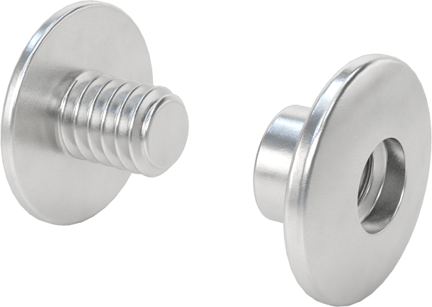 6063 Alüminyum Düşük Profilli Bağlantı Varilleri ve Vidaları, 8-32 Diş Boyutu, 1/8"-3/16" Malzeme Kalınlığı için
