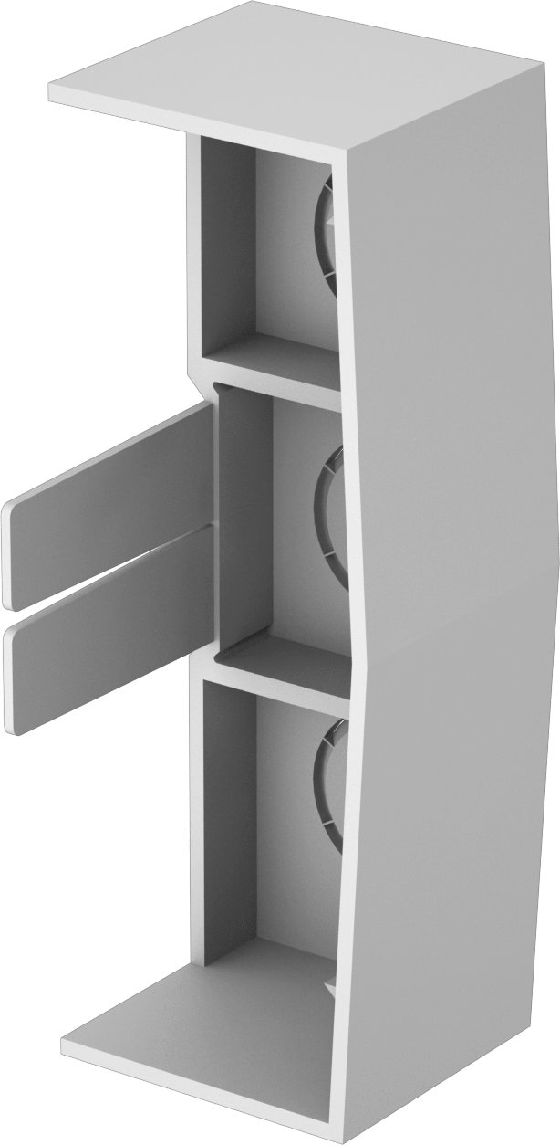 4-1/2" Genişlik x 1-5/8" Derinlik Çok Kanallı Düşük Profilli Yuvarlak Kanal için Kapak — Kapak, Plastic, PVC, Kirli Beyaz