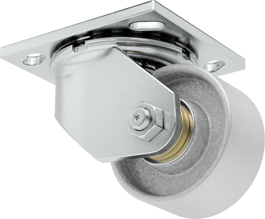 4-1/2" x 4" Montaj Plakalı Samson Tekerlek, 3-1/4" Çapında Metal Tekerlekli Döner Tekerlek