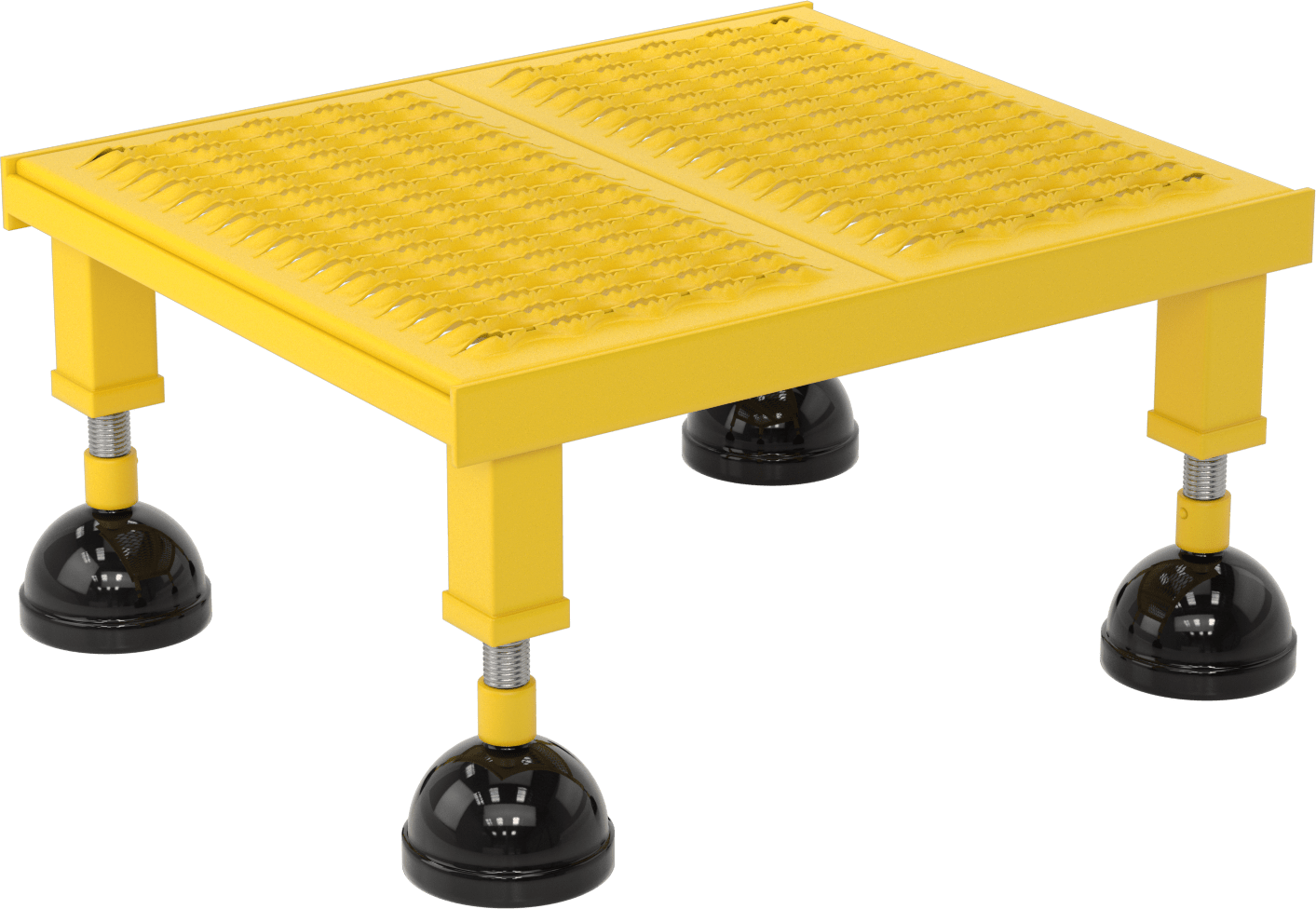 Yuvarlanan Çalışma Platformu, Sarı Toz Boyalı Çelik, 8-3/4" ila 12" Yükseklik x 24" Toplam Genişlik — 1, Cal/OSHA Compliant Title 8 Secti…