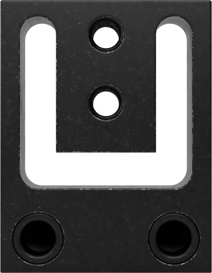 Izgara Fikstürleri için Hassas Konumlandırmalı V-Blok, Flanş Montajı, 4" Uzunluk x 3-1/8" Genişlik
