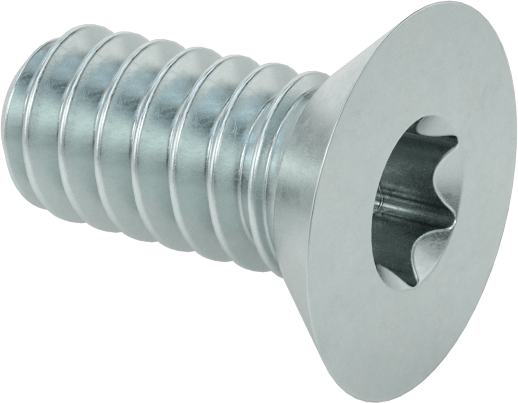 Çinko Kaplı Çelik Torx Havşa Başlı Vidalar, 4-40 Diş Boyutu, 1/4" Uzunluk