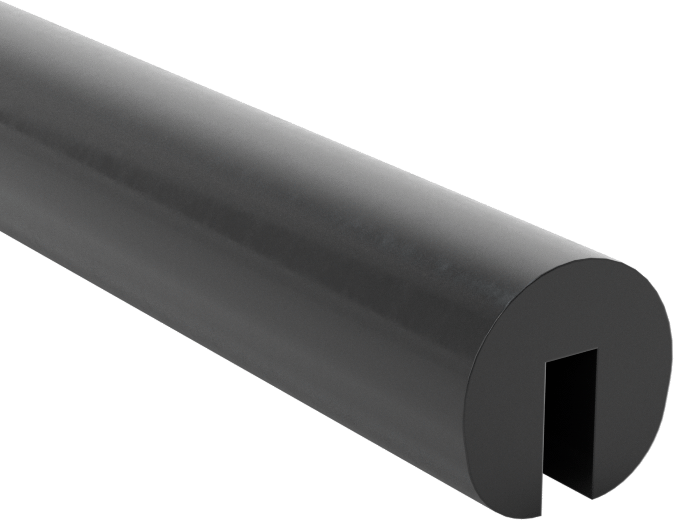 Neopren Kauçuk Kenar Çıtası, 1/16" Genişlik x 5/32" İç Yükseklik — 1⁄16", Siyah, 1⁄4"