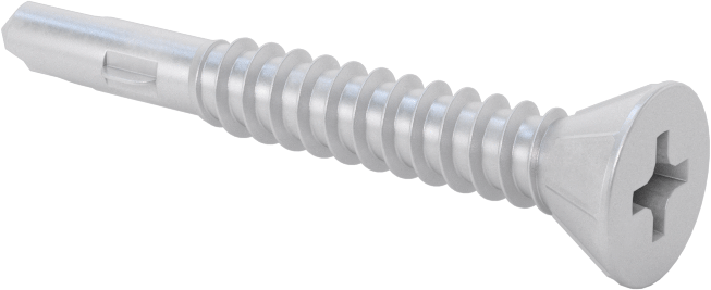 Paslanmaz Çelik Delme Vidası, Ahşap-Metal, 10 numara, 1-1/2" Uzunluk — Standart, No. 10, Düz