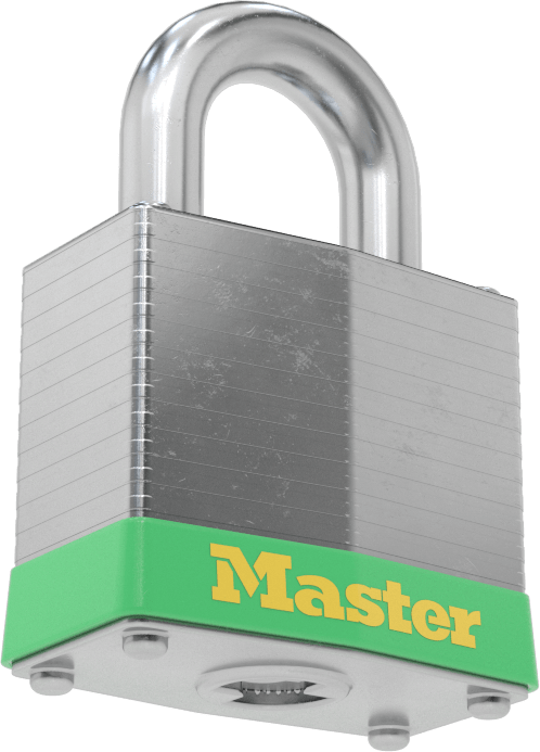 Lamine Çelik Gövdeli Kilitleme Asma Kilidi, Master Lock 3 Sb734 Anahtarlı, Yeşil Tamponlu
