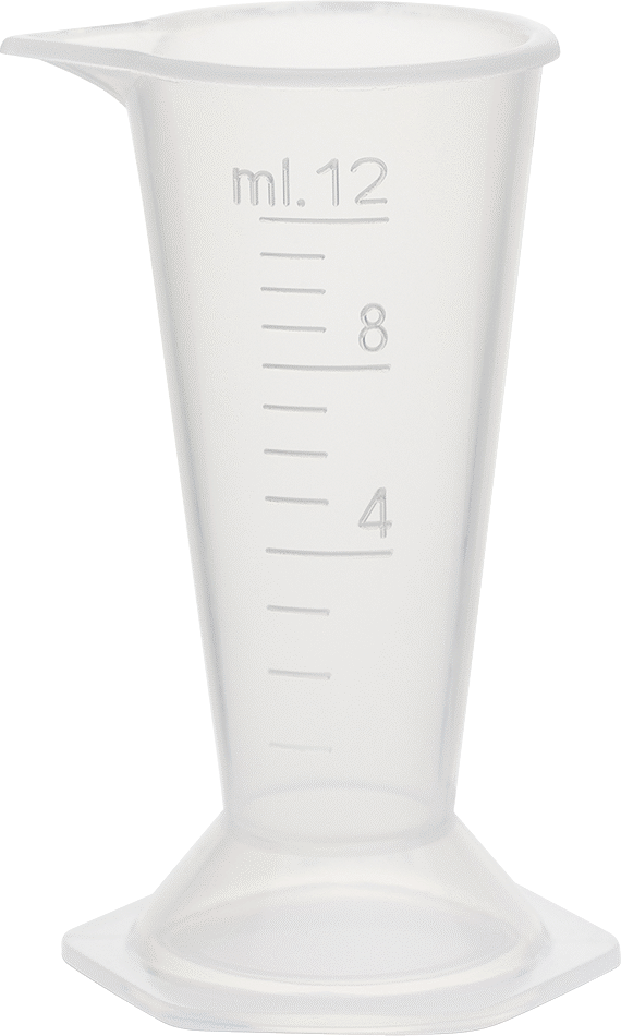 Kolay Doldurma Ölçülü Silindir, Yarı Şeffaf Polipropilen Plastik, 0.41 FL. oz./12 ml Kapasite