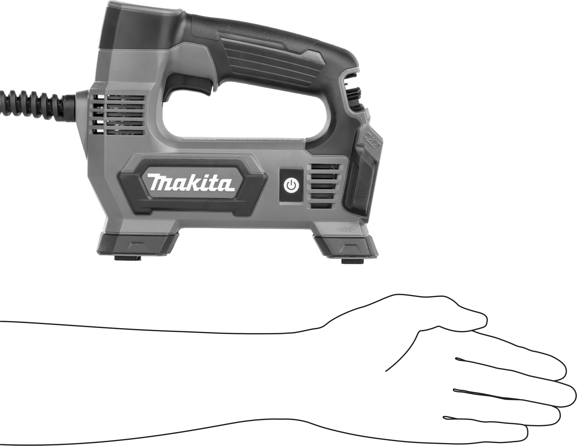 Pille Çalışan Hava Pompası, Pil ve Şarj Cihazı ile, Makita Mp100Dz