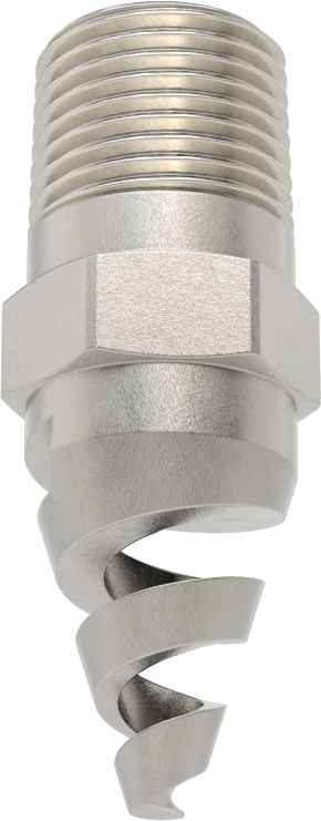Yüksek Hacimli Tıkanmaya Dayanıklı Püskürtme Memesi, İçi Boş Konik, Paslanmaz Çelik, 1/2 NPT, 0.38" Delik Çapı, 50 Derece