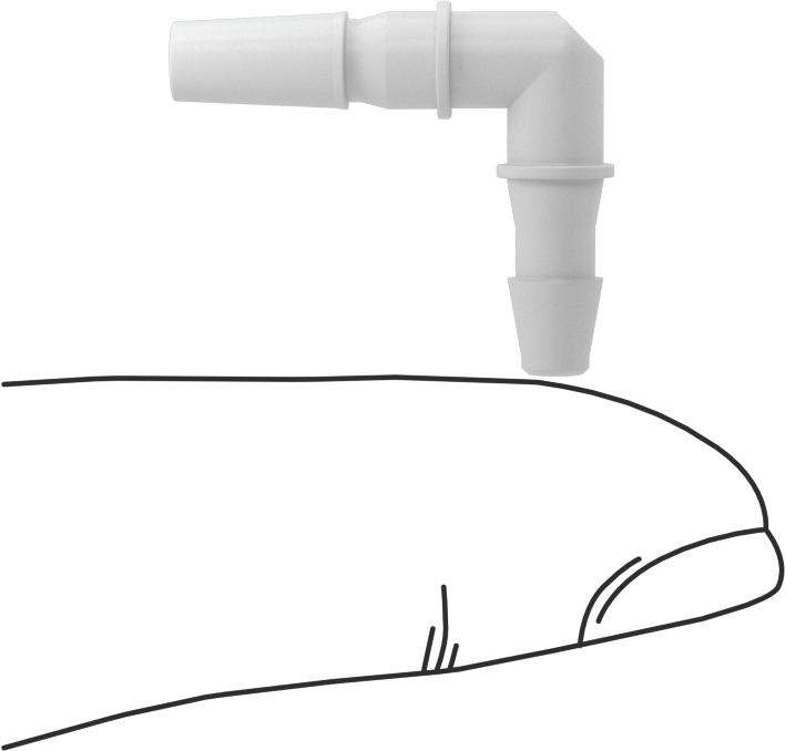 Hava ve Su için Plastik Luer Lock Tüp Bağlantısı, 90 Derece Dirsek Tapaları, Naylon, 1/8" Boru İç Çapı için Tırnaklı