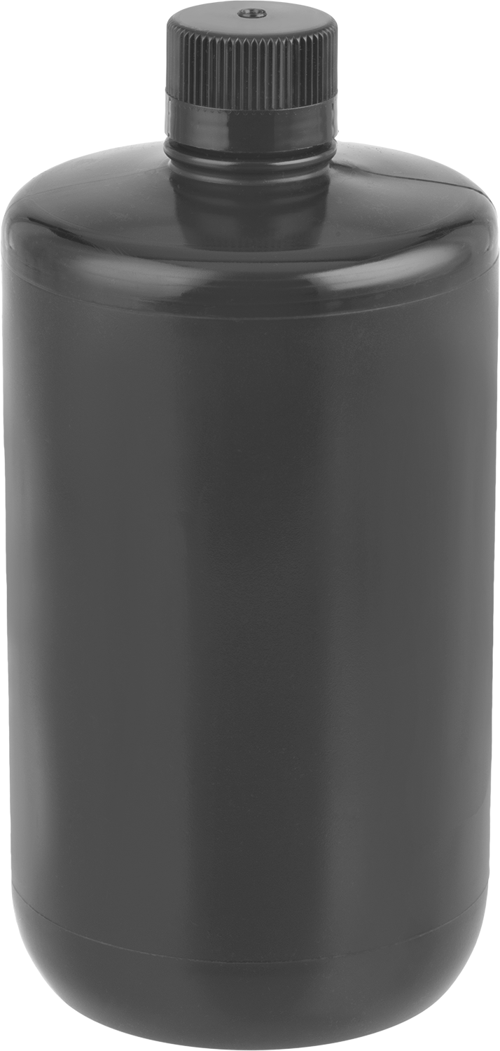 Kehribar Rengi Polipropilen Plastik Şişe, 64 FL. oz./2000 ml Kapasite, 1-1/4" Ağız Dış Çapı — Polipropilen Plastik, 4 3/4", 1 1/4"