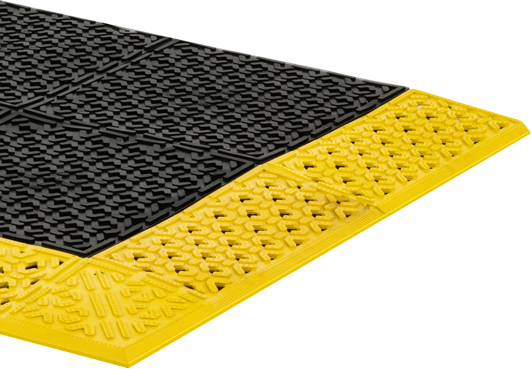 Kenarlı Yüksek Çekişli Drenaj Zemin Paspası, Vinil Plastik, 30 inç Genişlik x 48 inç Uzunluk — Açık, Çıkıntılar, 30", Drainage, Traction
