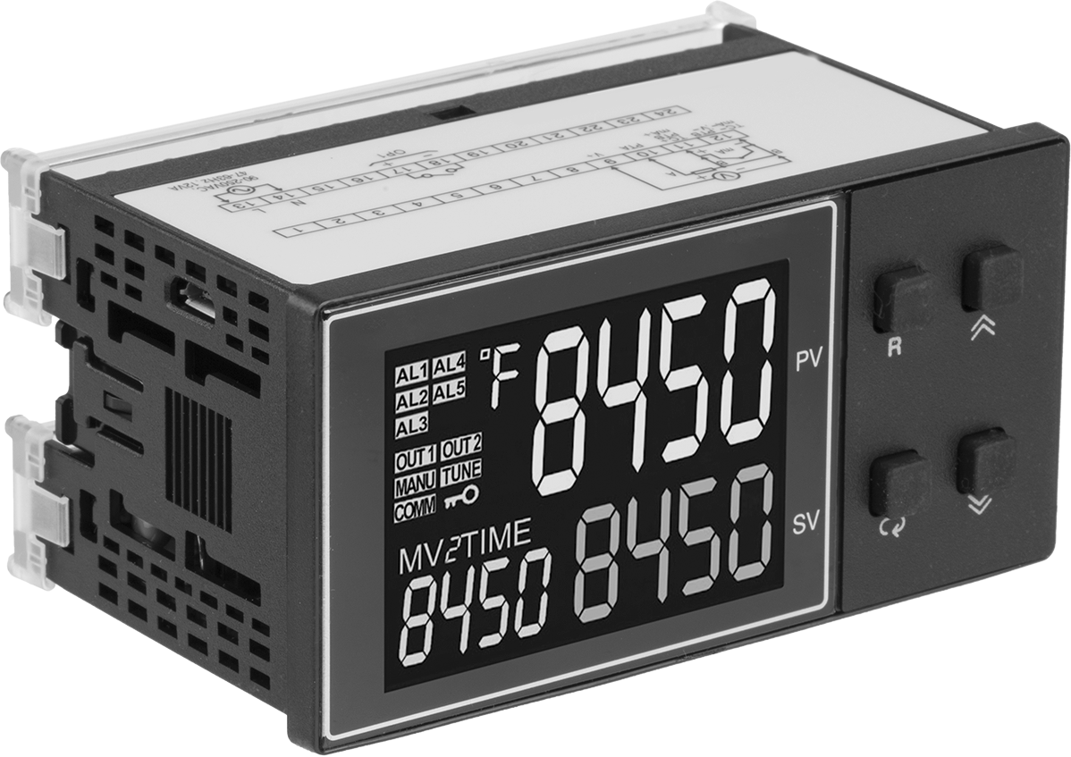 Otomatik Ayarlı Sıcaklık Kontrol Cihazı, Analog Isıtma Çıkışlı, 3 Çıkış, 1-3/4" Yükseklikte Kesik — 1⁄8, Celsius, Fahrenheit, 3