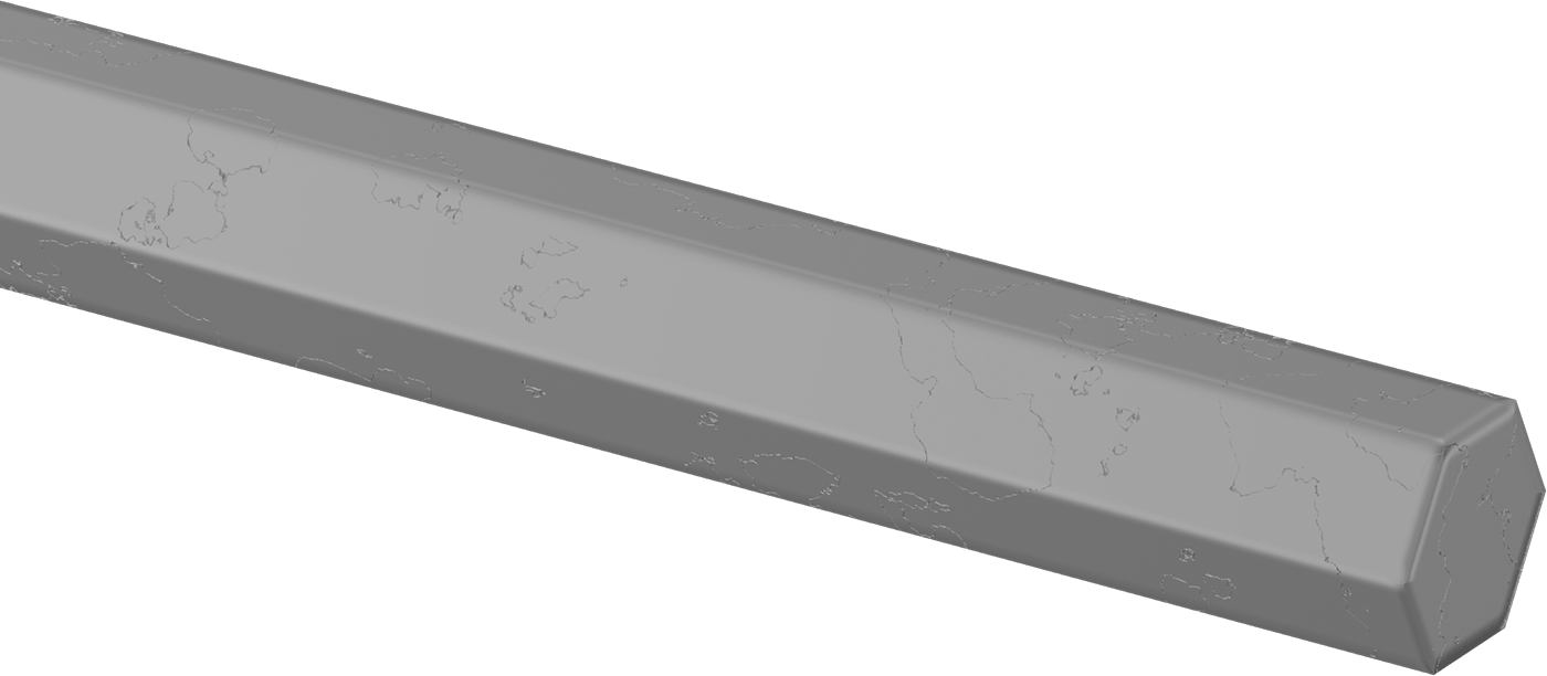 Eloksallı Çok Amaçlı 6061 Alüminyum Altıgen Çubuk, 1/4" Genişlik