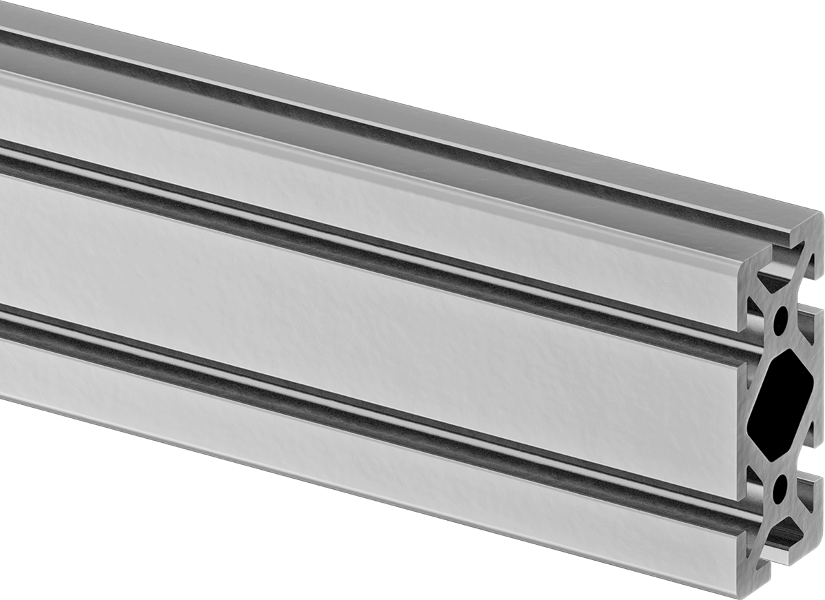 T-Yivli Çerçeve, Çift 6 Yuvalı Ray, Gümüş, 40 mm Yükseklik x 20 mm Genişlik, Katı