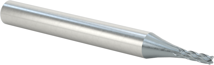 Kobalt Çelik Kare Uçlu Freze, TiCN Kaplamalı, 4 Kanallı, 2 mm Freze Çapı, 57 mm Toplam Uzunluk