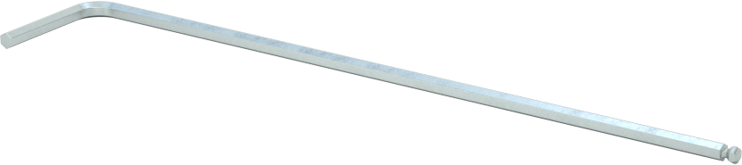 Alaşımlı Çelik Açılı Tahrikli Top Uçlu Altıgen L Anahtarı, Çinko Kaplamalı, 1.5 mm Tahrik Boyutu, 3-1/16" Toplam Uzunluk