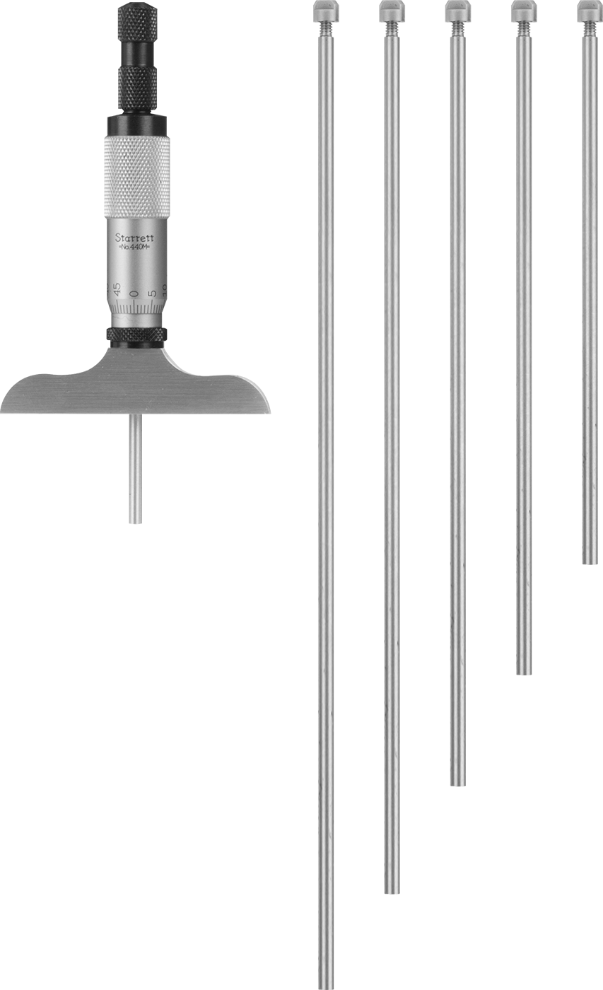 Starrett Derinlik Mikrometreleri, 0 ila 150 mm Ölçüm Aralığına Sahip Model 440mz-150RL