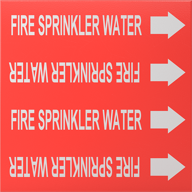 Snap-on Boru İşaretleyici, Kırmızı, Yangın Sprinkler Su Mesajı