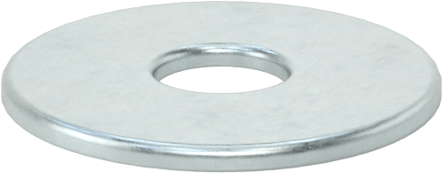 Çinko Kaplı Çelik Pullar, Büyük Boy, 1/4" Vida Boyutu için, 0.266" İç Çap, 0.875" Dış Çap