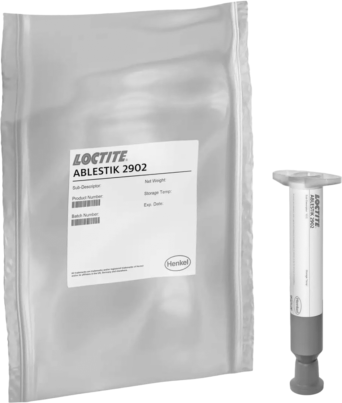 Elektronik Ürünler için İletken Yapıştırıcı, Loctite® 2902, 0.09 oz. Tek Kullanımlık Paket ve Şırınga