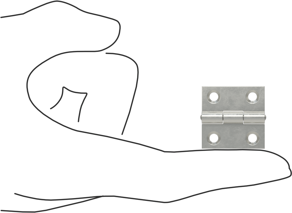 Delikli Gömme Montaj Menteşesi, Çıkarılamayan Pim, Çelik, 1" x 1/2" Kapı Kanadı