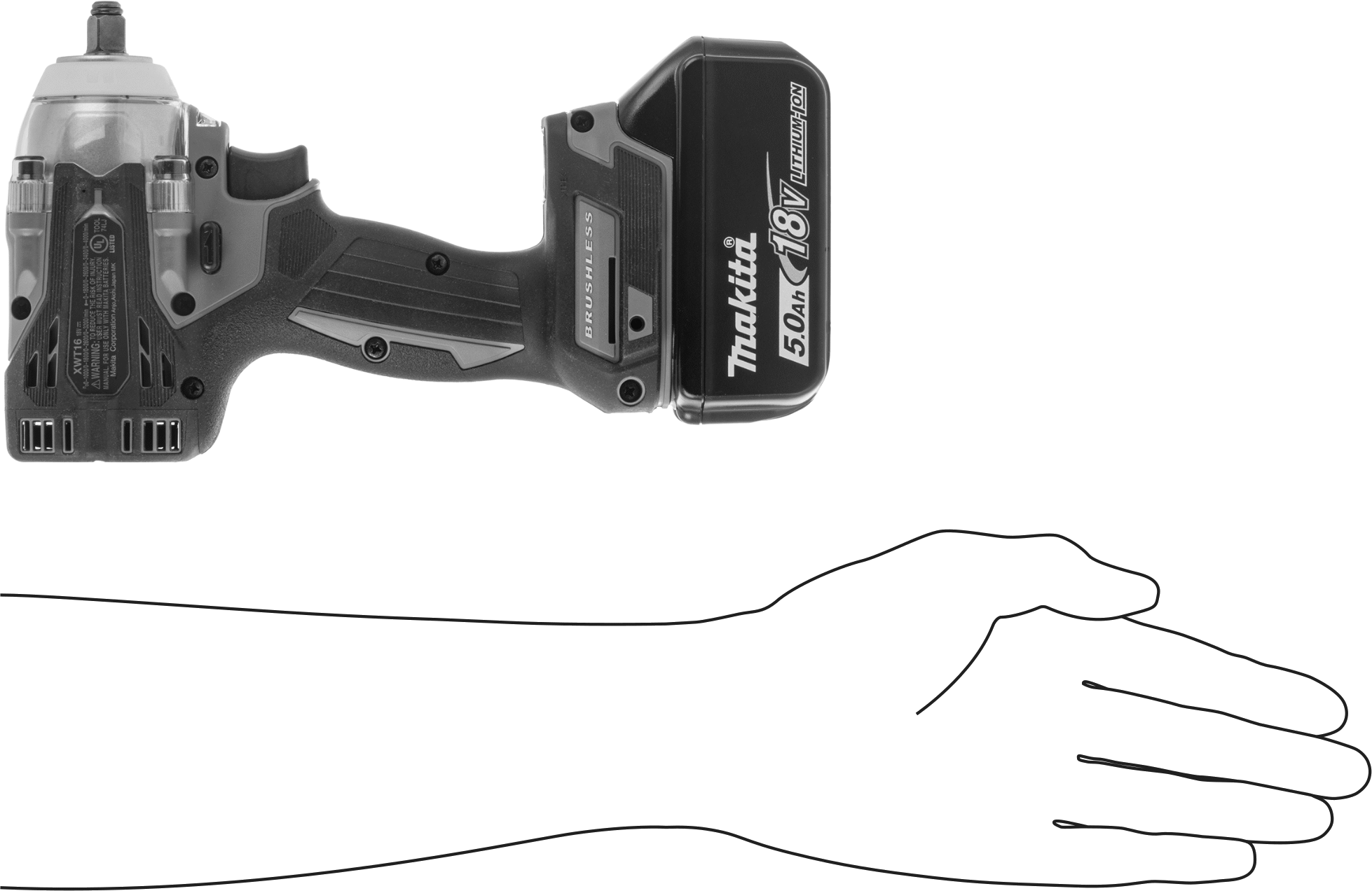 Makita Akülü Darbeli Anahtar, Xwt16Z, 3/8" Kare Tahrik