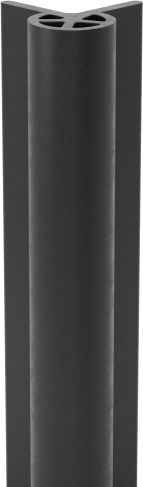 Kabarık Profilli EPDM Kauçuk Köşe Koruyucu, 1-3/16" Genişlik, 4 Fit Uzunluk — Yükseltilmiş Ampul, Köşe, EPDM, Rubber