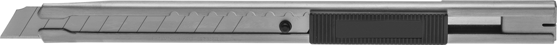 3-3/8" Uzunluk x 9 mm Genişlik Paslanmaz Çelik Koparılabilir Bıçaklı Maket Bıçağı