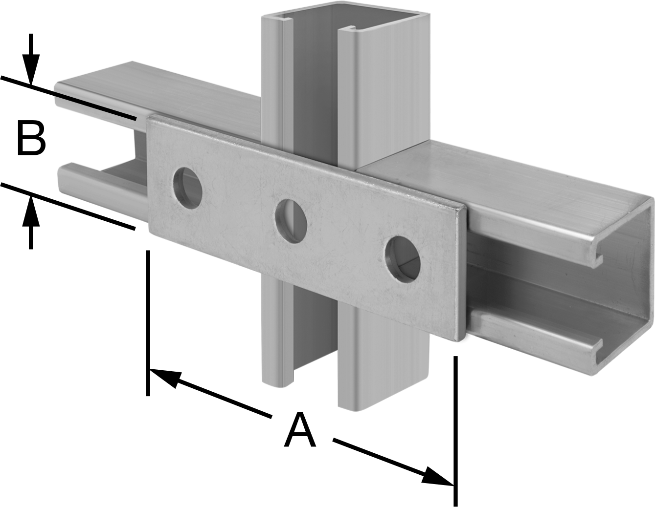 Strut Kanalı Braketi, Düz, Sarı Toz Boyalı Çelik, 5-3/8" Uzunluk