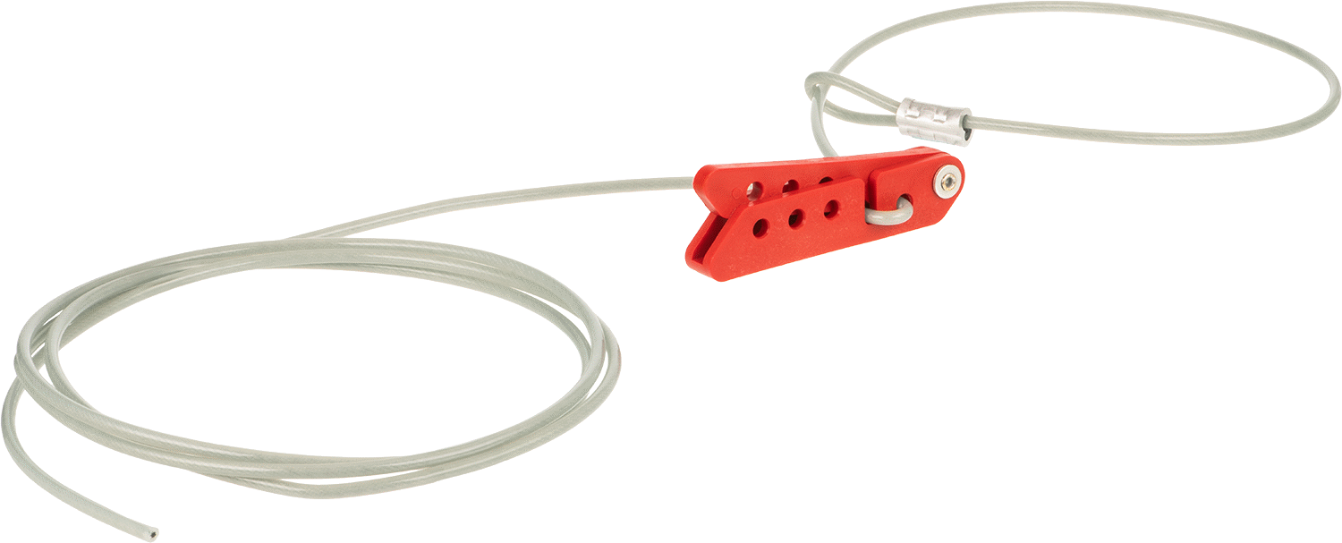 Sıkıştırma Noktası Kilitleme Kablosu, 10 Fit Uzunluk, Kırmızı