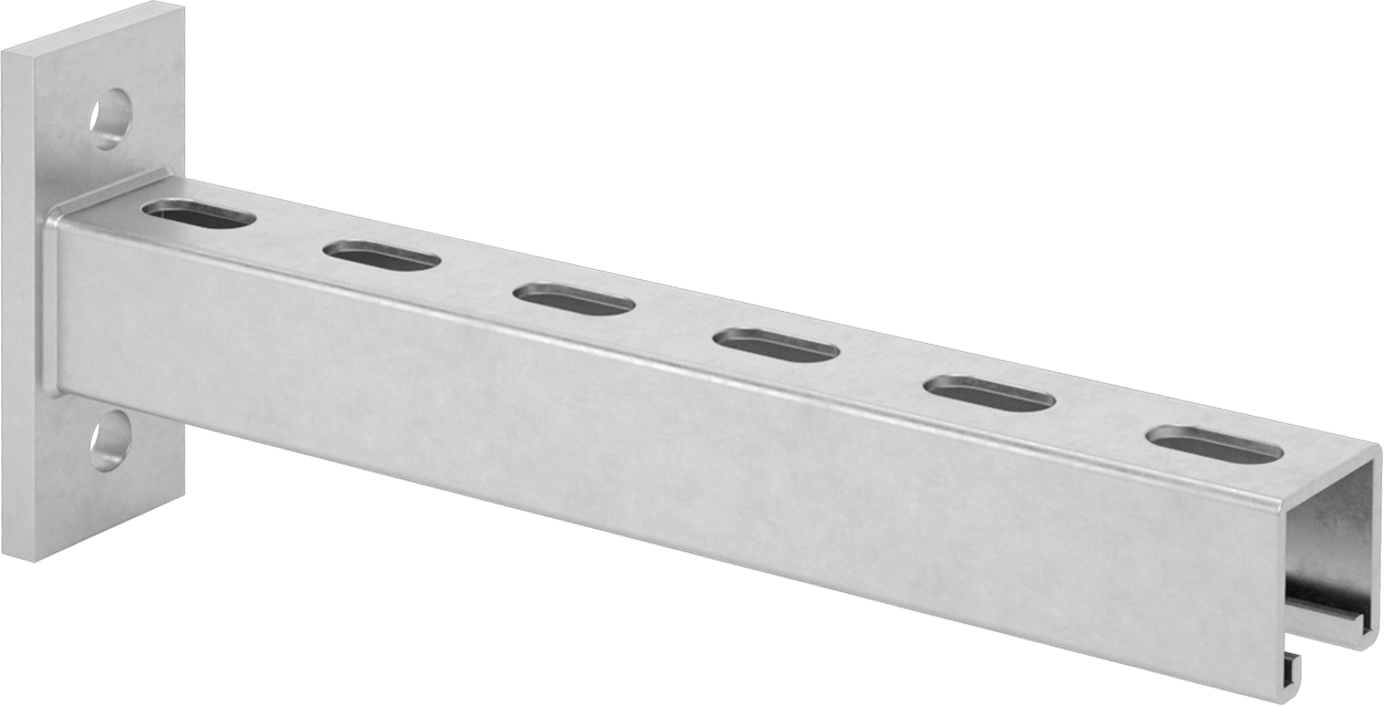 Montaj Plakalı Strut Kanalı, Yivli Delik, 304 Paslanmaz Çelik — Yivli Delik, Standart, 304 Stainless Steel, Stainless Steel