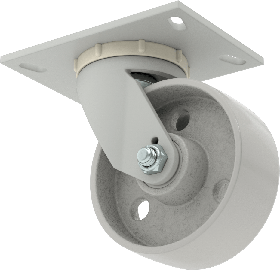 6-1/4" x 4-1/2" Plakalı Yüksek Kapasiteli Mauler Tekerlek, 5" Çapında Metal Tekerlekli Döner