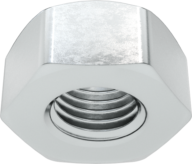 Top-Lock Deforme Edilmiş Dişli Kilit Somunu, Çinko Kaplı Çelik, M10 x 1.25 mm Diş