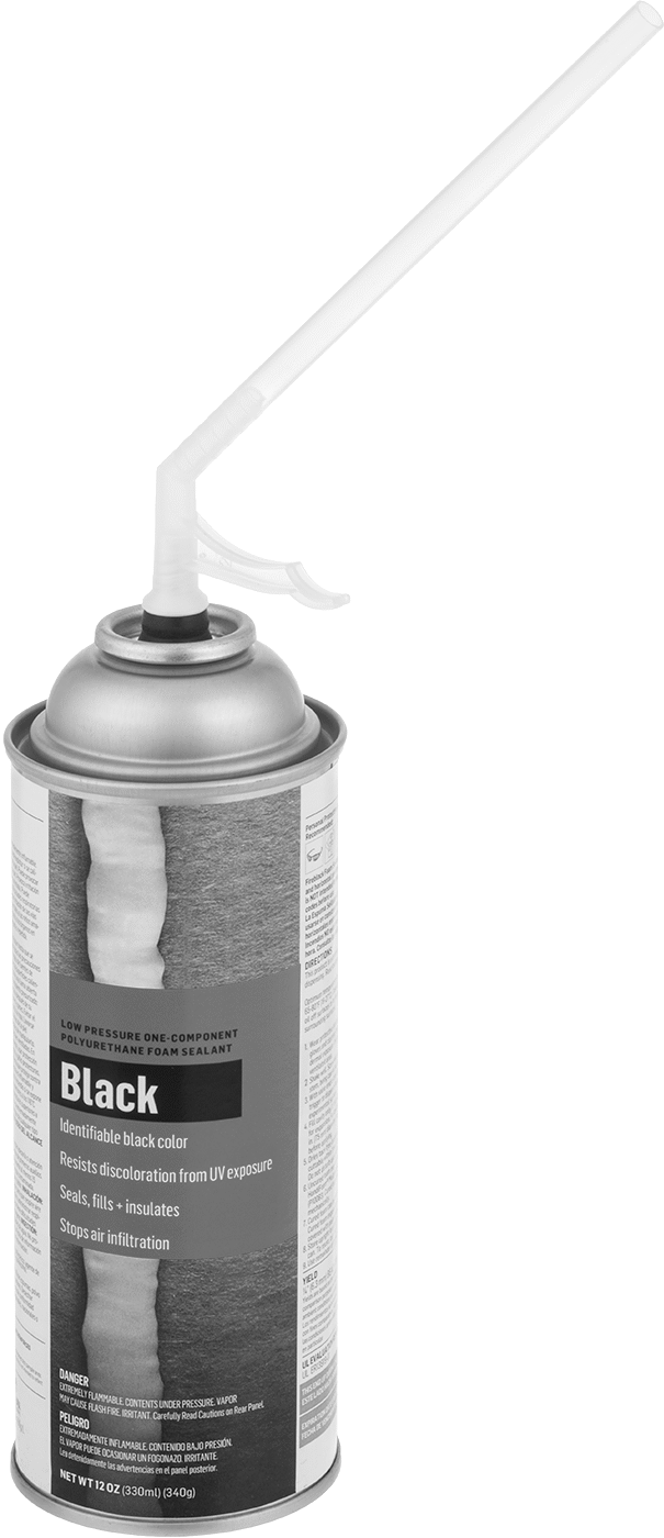 12 oz. Siyah Sprey Köpük Yalıtım Kutusu — Siyah