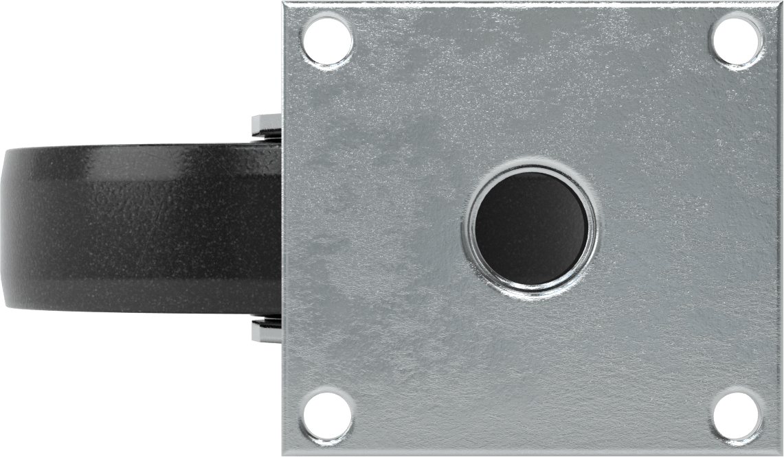 5-1/2" x 5" Plakalı Yüksek Kapasiteli Vulcan Tekerlek, 8 inç Çapında Naylon Tekerlekli Döner Ayak