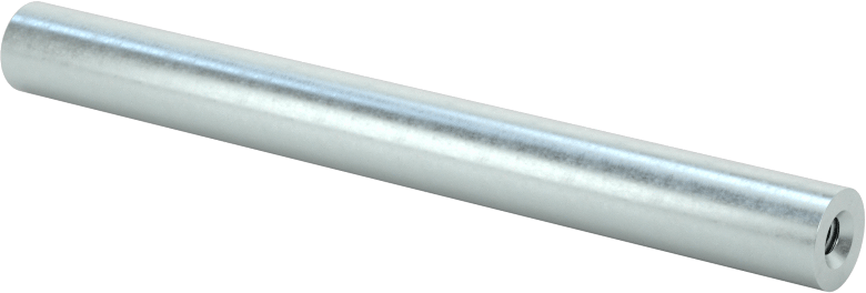Dişli Yuvarlak Ayırıcı, Çinko Kaplamalı 12L14 Çelik, 1/4" Dış Çap, 2-1/2" Uzunluk, 4-40 Boyut Diş