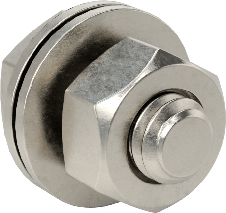 Somun ve Pullu 18-8 Paslanmaz Çelik Altıköşe Başlı Vidalar, 1/4"-20 Diş Boyutu, 1/2" Uzunluk