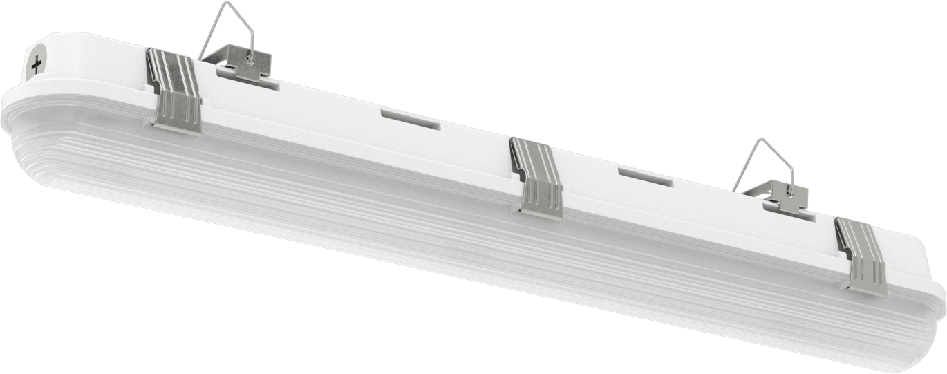 Dahili LED'li Yıkanabilir Tavan Işığı, ABD Dışında Üretilmiştir, Yedek Pilli, 26-1/4" Uzunluk — 2 ft., Aşındırıcı, Tozlu, Dış Mekan, Yıka…