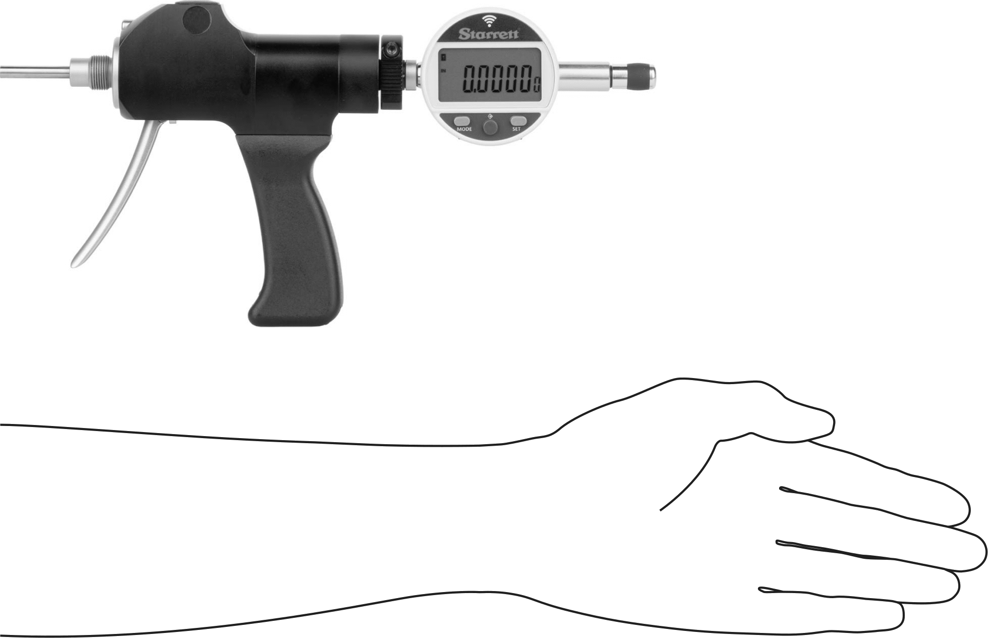 Starrett Elektronik Tabanca Saplı İç Çap Komparatörü Setleri, 4" ila 8" ve 100 mm ila 200 mm aralığı için, Numara S781Bxtgz