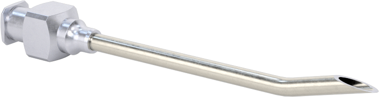Yeniden Kullanılabilir Paslanmaz Çelik Şırınga İğnesi, Luer Lock Bağlantısı, Açılı, Keskin Eğimli Uç, 12 G, 2" Uzunluk