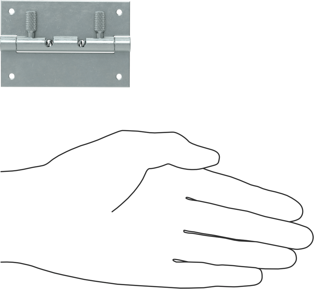 Sıkma-Bırakma Tipi Hızlı Bağlantı Menteşesi, Delikli, Çinko Kaplamalı, 3" x 1" Kapı Kanadı