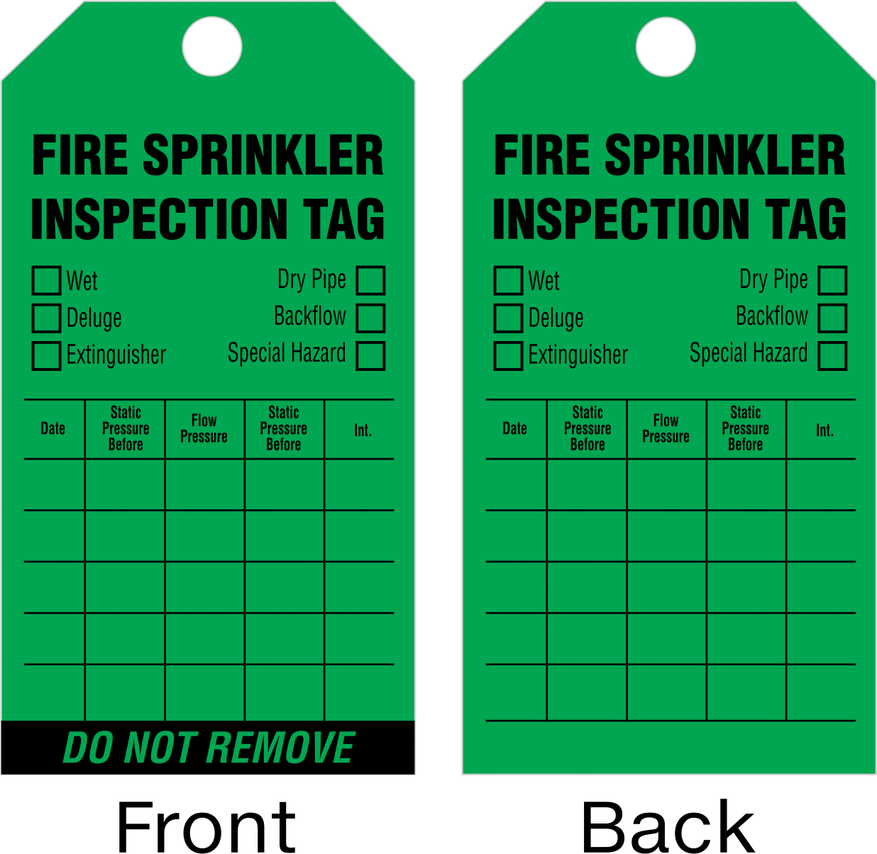 Denetim Kaydı Etiketleri, Yangın Sprinkleri Denetim Etiketi Mesajı — Yangın Sprinkleri Muayene Etiketi; Yangın Sprinkleri Muayene Etiketi…