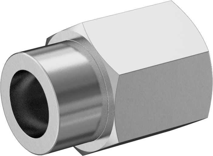 Paslanmaz Çelik Borular için Soket Bağlantılı Fitting, Soket x Dişi Boru Adaptörü, 5/8" Boru Dış Çapı, 1/2" NPT — 304 Stainless Steel, 31…