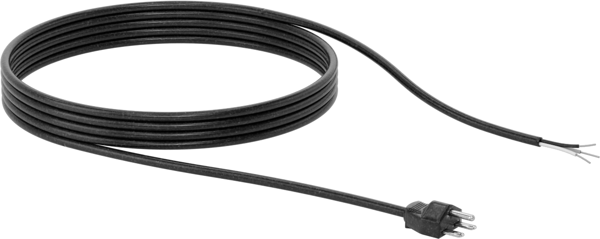 Güç Kablosu, Hafif Hizmet, NEMA 6-15 Fiş, 6-1/2 Fit Uzunluk, 0.31" Dış Çap, SJT — Tapa, 6 1⁄2 ft., 10 amp