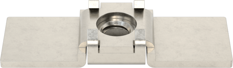 Hizalama Kaynak Somunu, Paslanmaz Çelik Somun ve Tutucu, 1/4"-20 Diş Boyutu — 1⁄4"-20, 18-8 Stainless Steel, Stainless Steel, Dikdörtgen